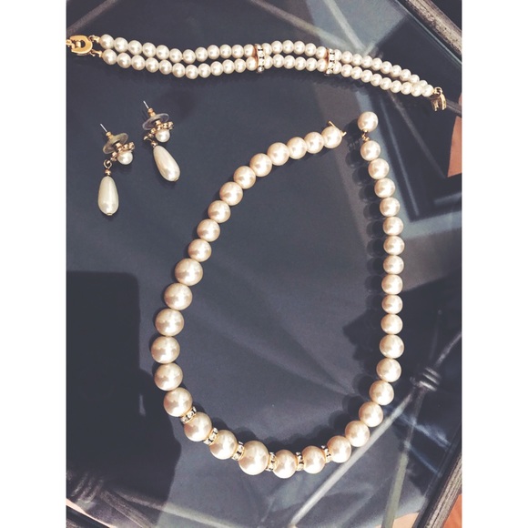 Jewelry - Pearl/Diamond/Gold Necklace set